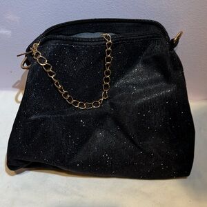 Vintage Ladys Bag with Gold Tone Rolo Link Chain No Label